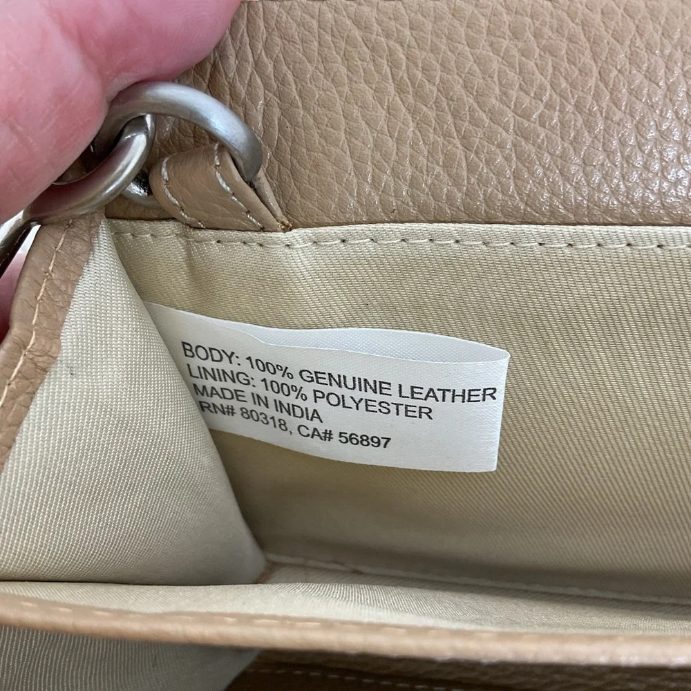 Lucky Brand Genuine Leather Tan Crossbody